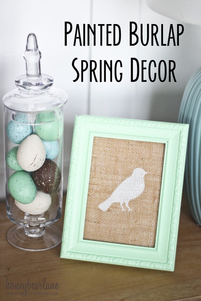 painted burlap spring decor