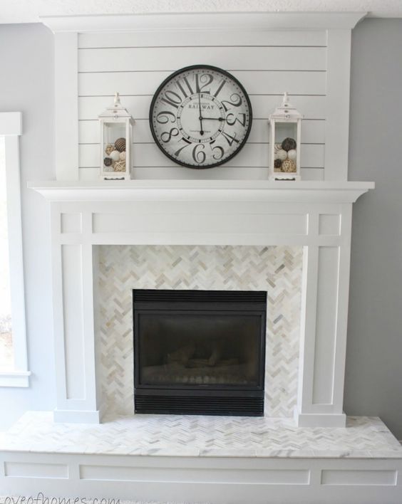 gorgeous white fireplace