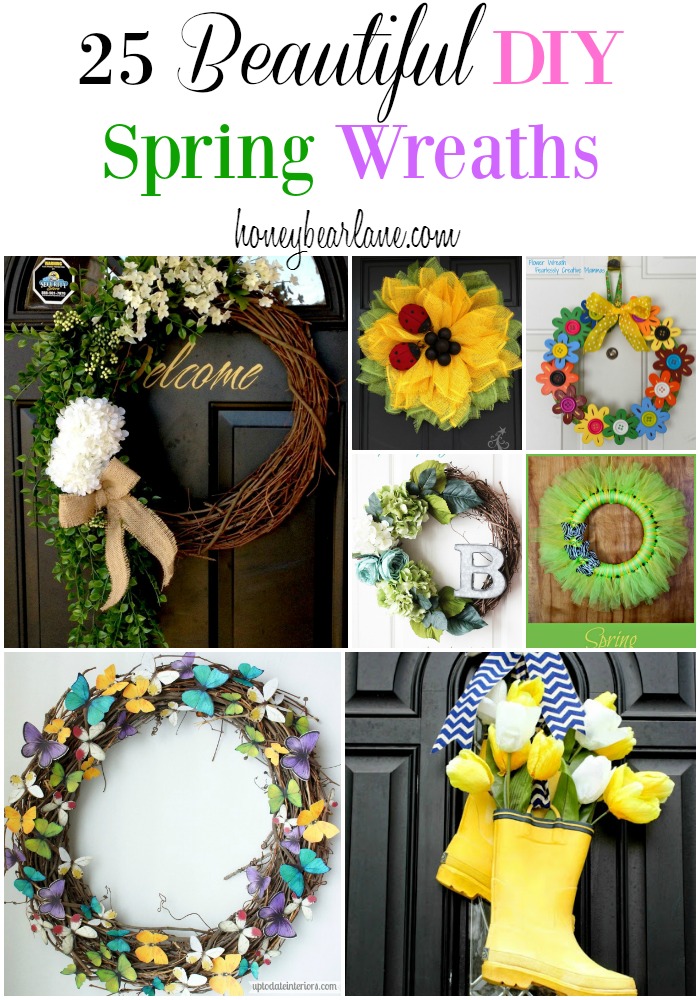 25 Beautiful DIY Spring Wreaths - these are great for Easter and Spring decor to brighten things up!