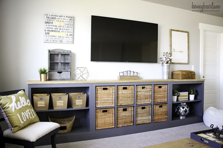 IKEA Hack:  Expedit into Long Storage Unit