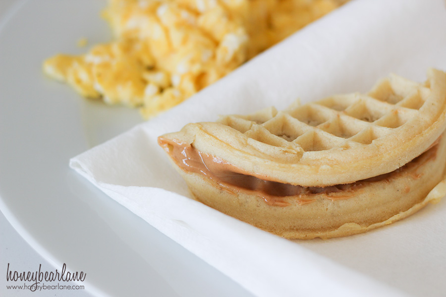 waffle peanut butter sandwich