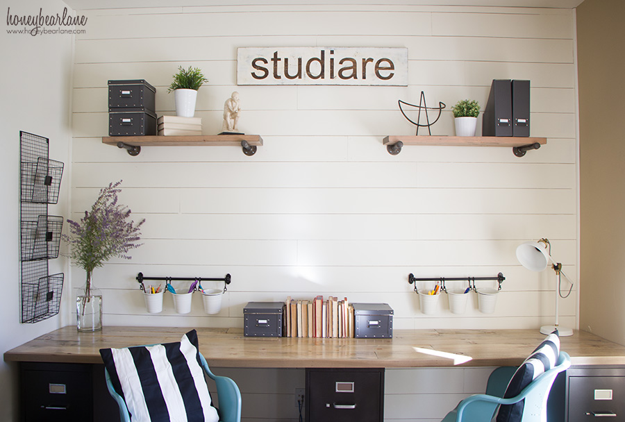 Industrial farmhouse office desk discount