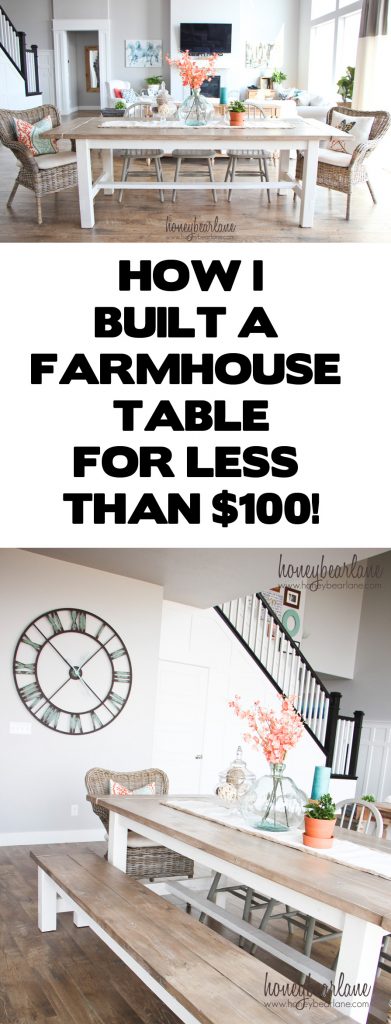 DIY farmhouse table for less than $100