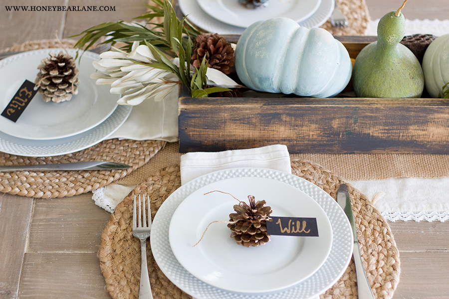 thanksgiving table in living room