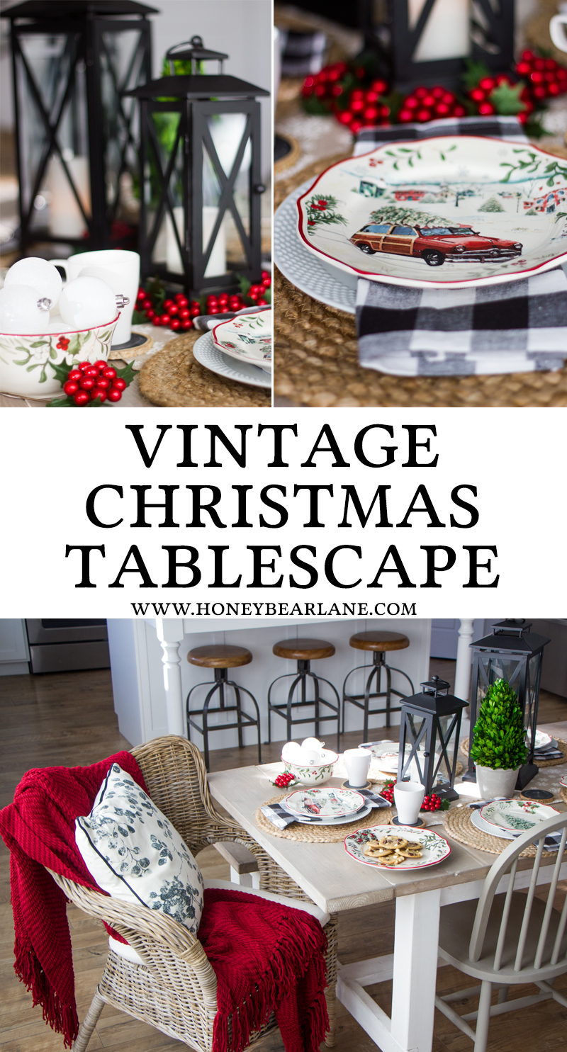 Vintage Christmas Table Setting - Honeybear Lane