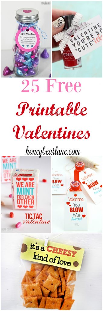 These 25 free printable valentines are perfect for classrooms, dates, and more!