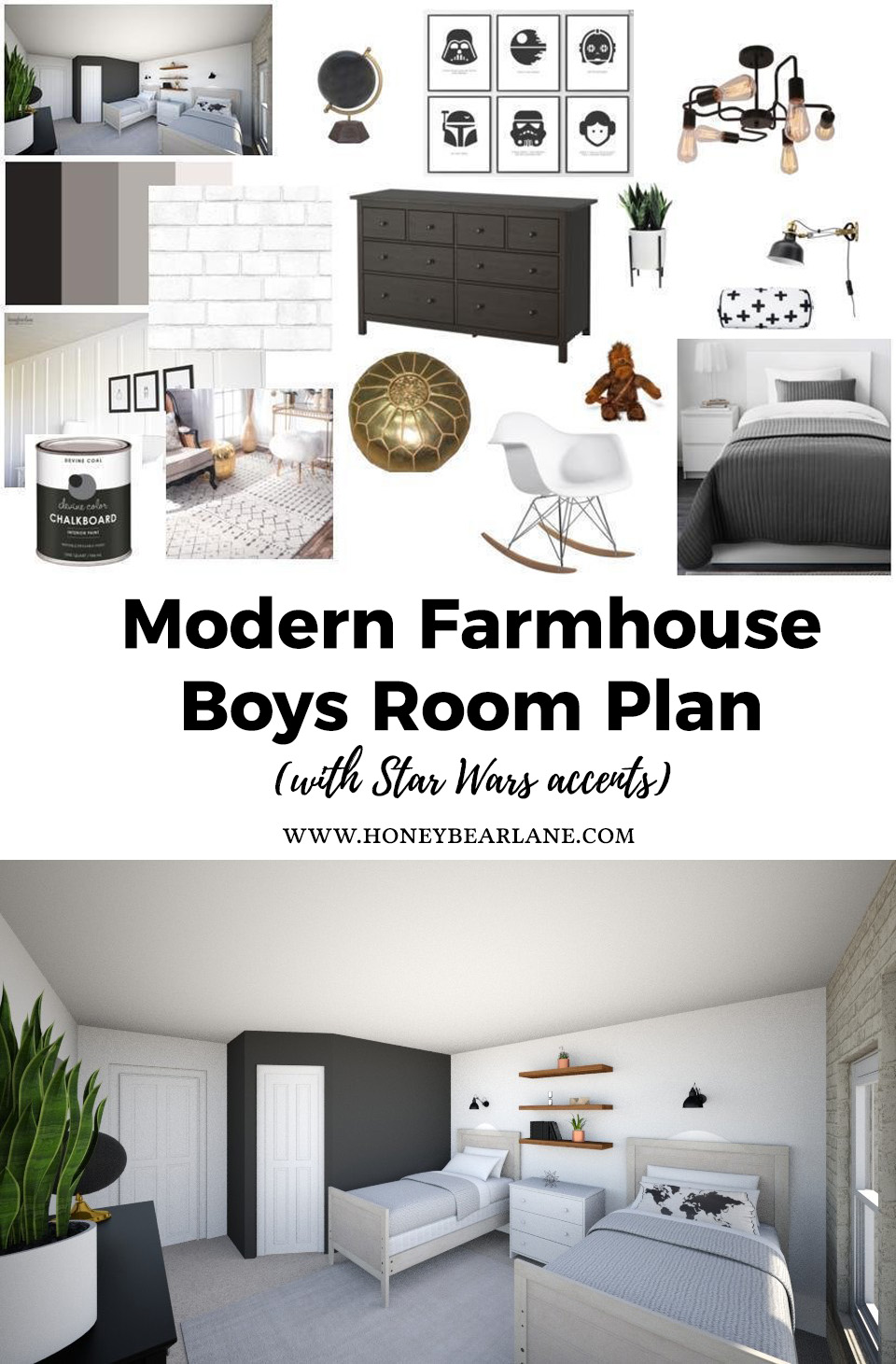 Modern  Farmhouse  Boys Room  Plans  Honeybear Lane