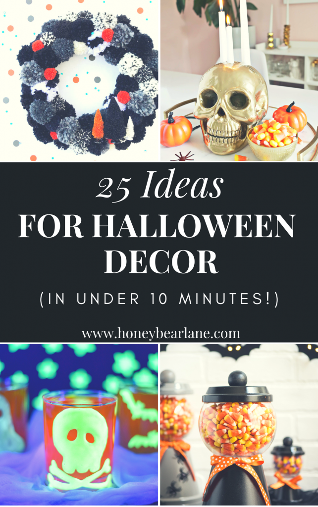 These easy Halloween decorations take 10 minutes or less! Have your home looking spooky in no time!