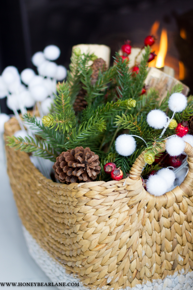 Neutral Farmhouse Christmas Mantel