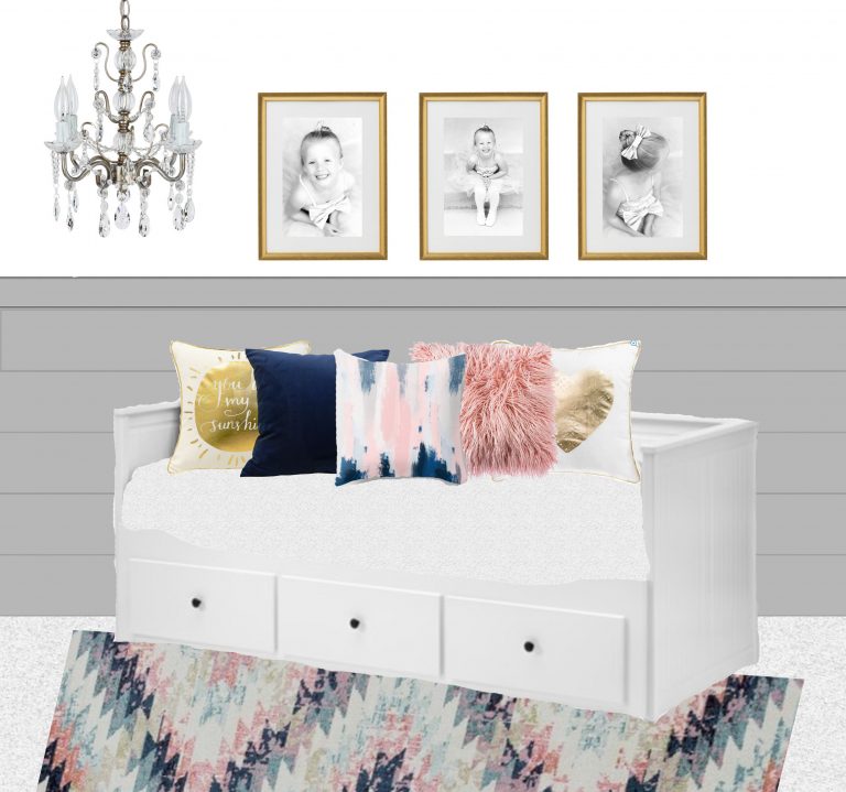 Blue and Pink Girls Room Plans