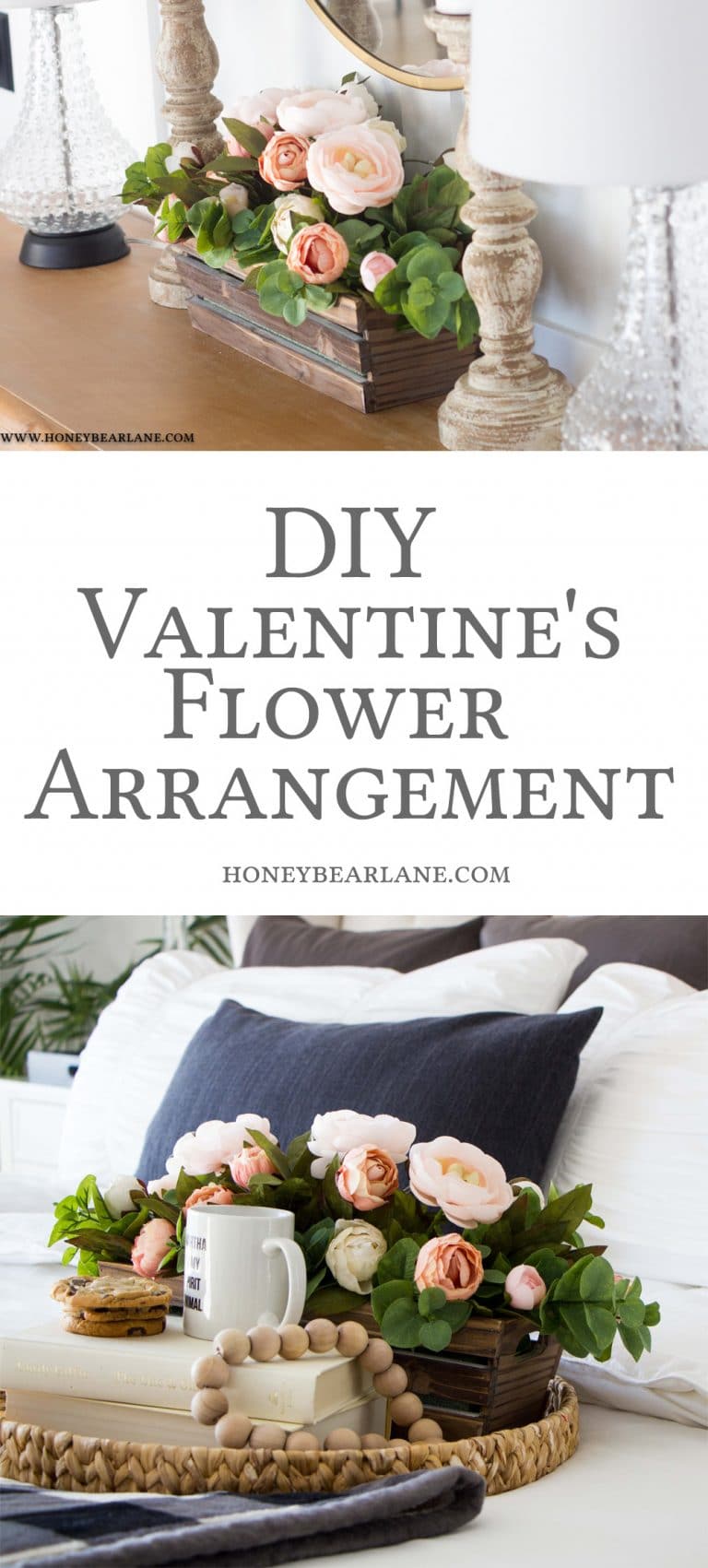 DIY Valentines Flower Arrangement Honeybear Lane