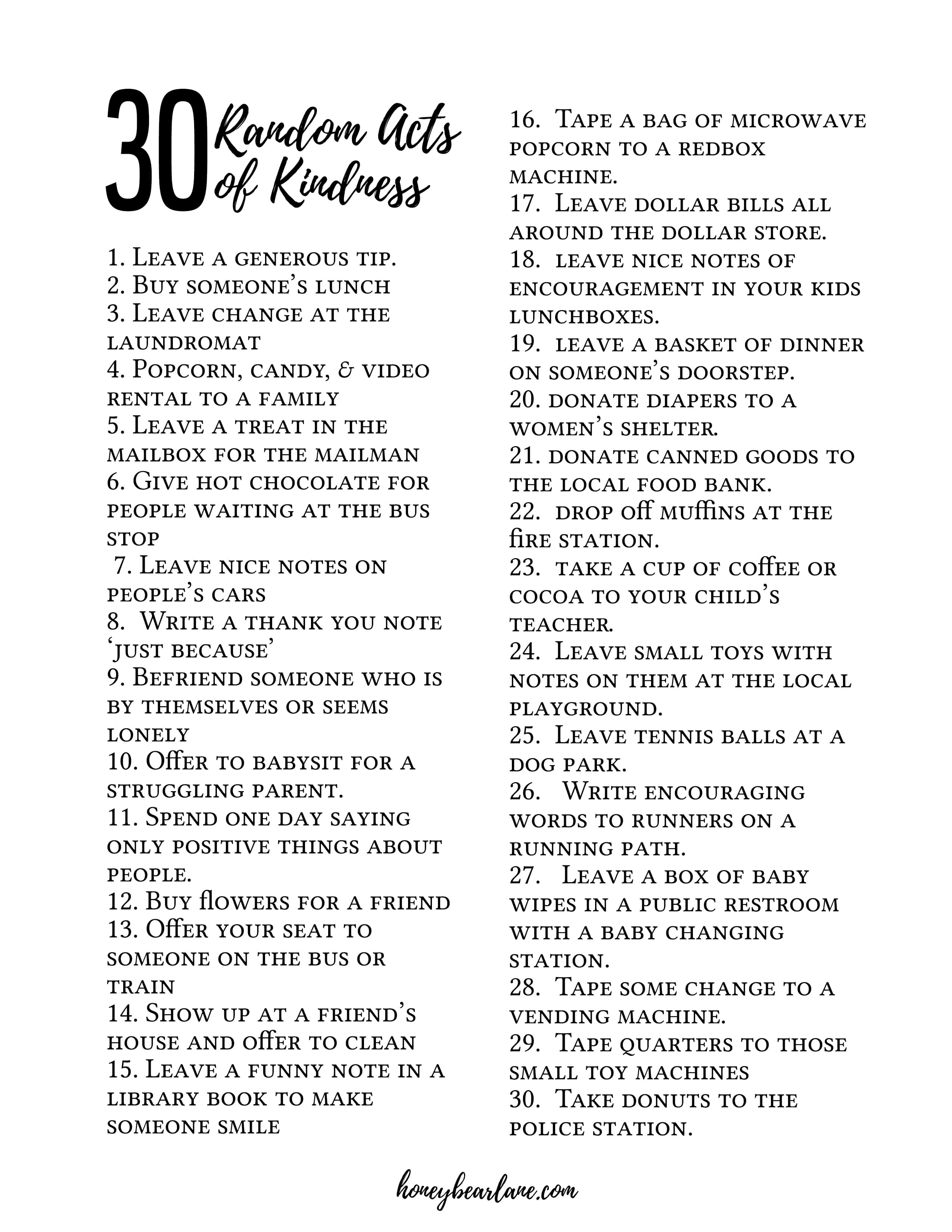 Good Acts Of Kindness Ideas Good Acts Of Kindness Ideas