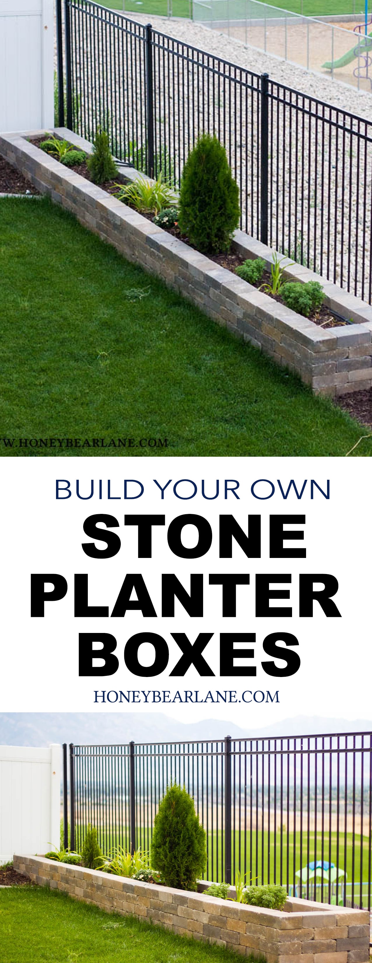 cheap stones for garden on Diy Stone Planter Boxes Honeybear Lane