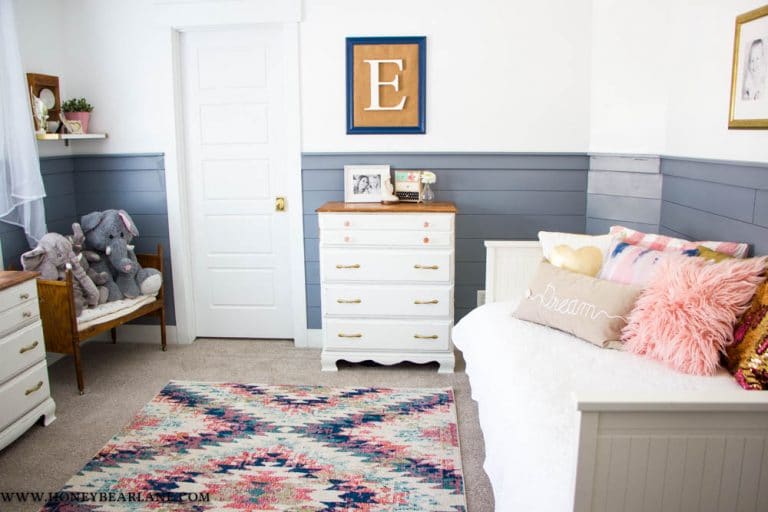 Pink and Blue Girls Room Reveal Honeybear Lane