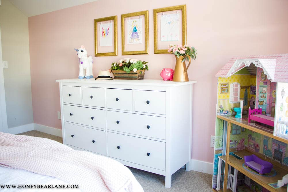 Pink and Gold Girls Bedroom Honeybear Lane