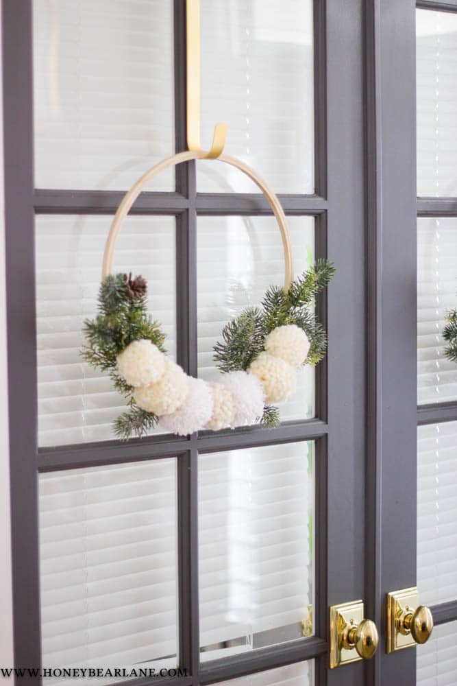 Simple Pine and Pom Pom Wreath