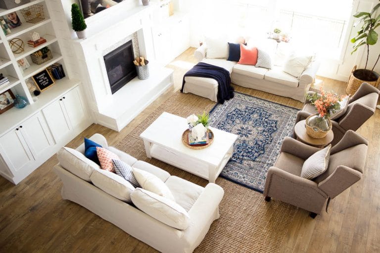 Layering Rugs in the Living Room