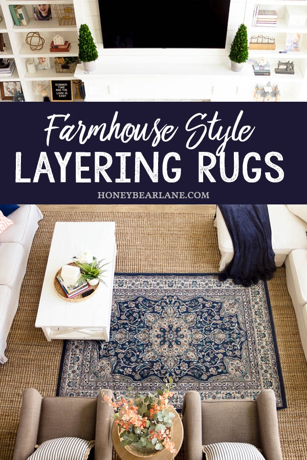 farmhouse style layering rugs