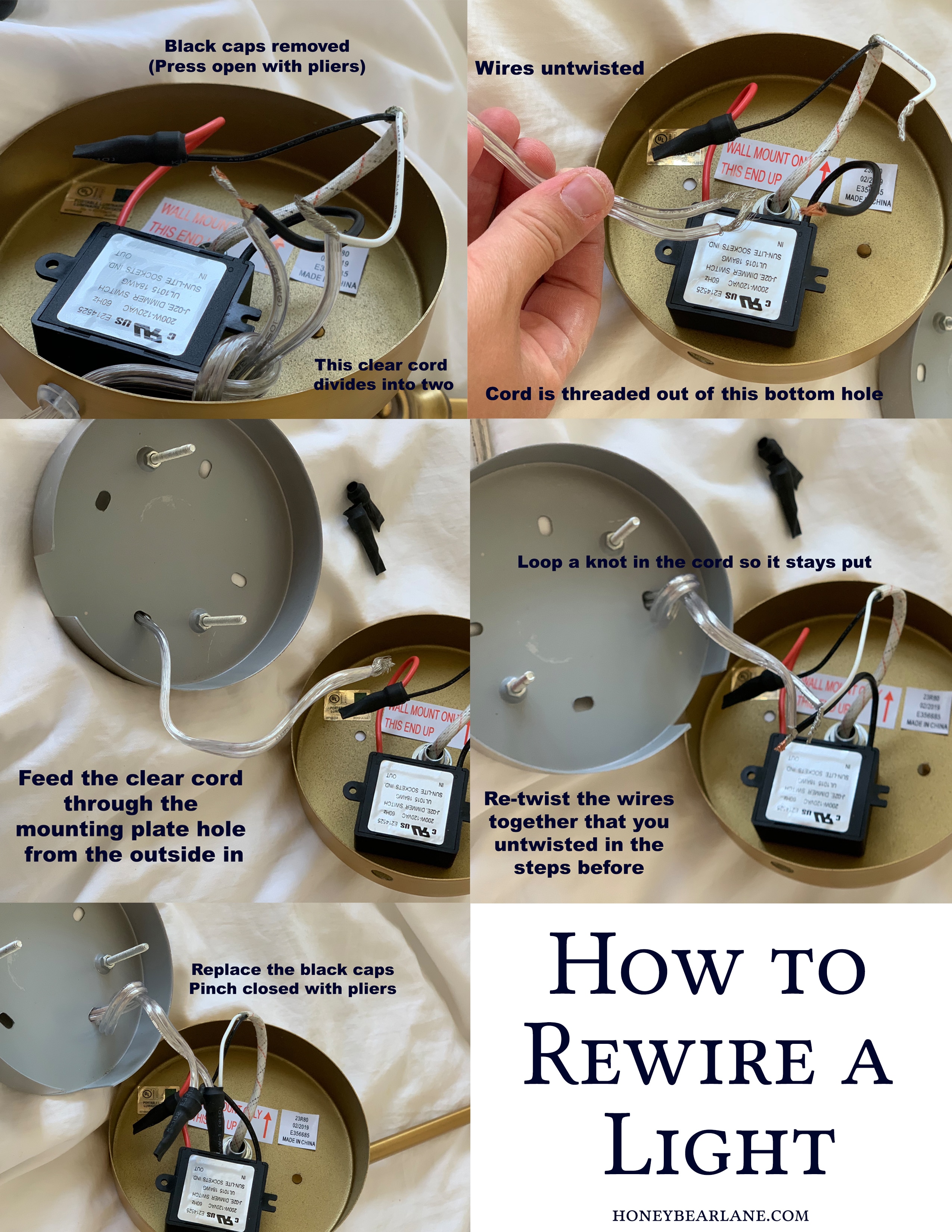 How to Make a Corded Lamp Look Hardwired Honeybear Lane
