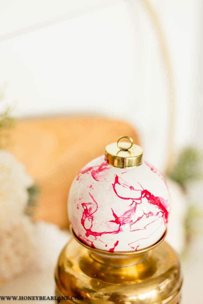 marbled christmas ornaments