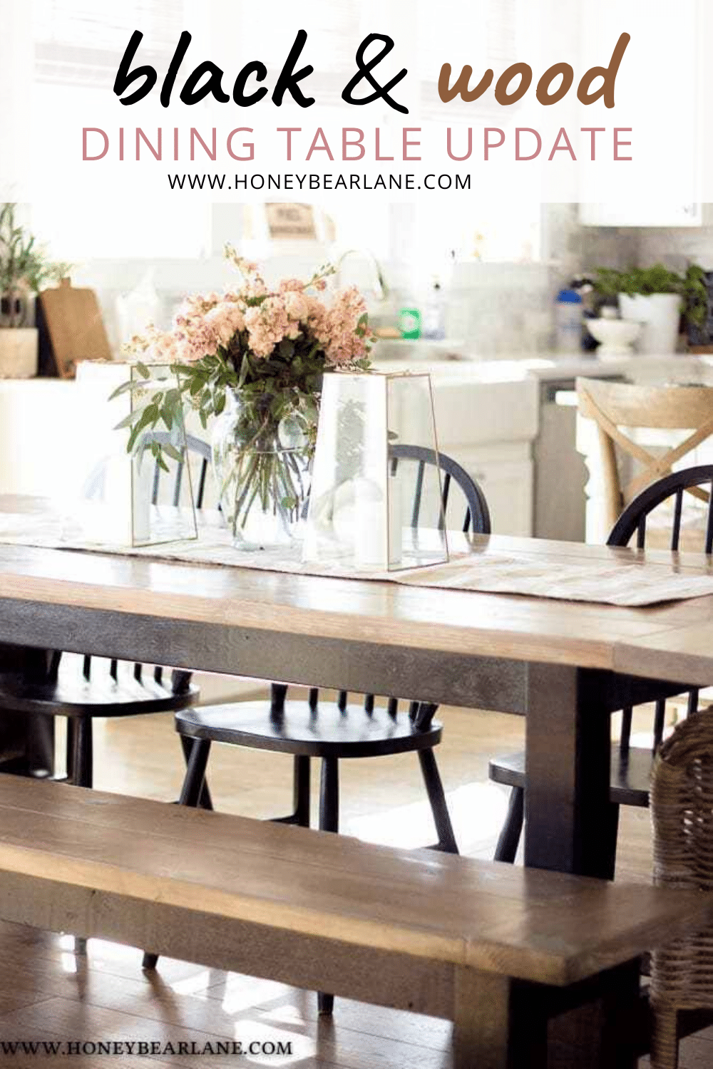 Black and Wood Dining Table Update - Honeybear Lane Black And Wood Dining Table Update - Honeybear Lane