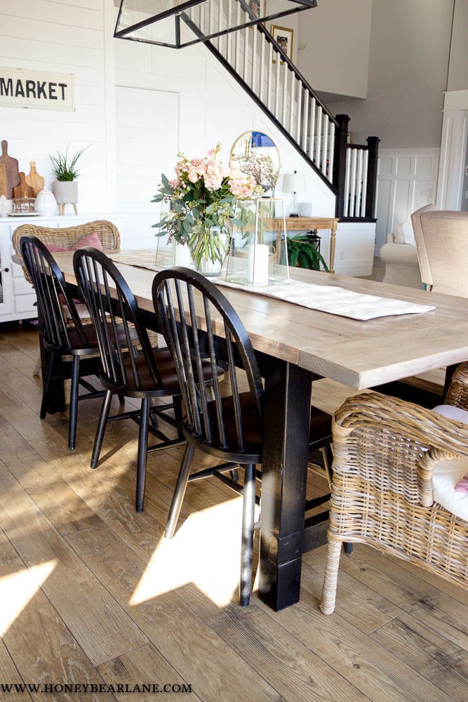 Black and Wood Dining Table Update - Honeybear Lane