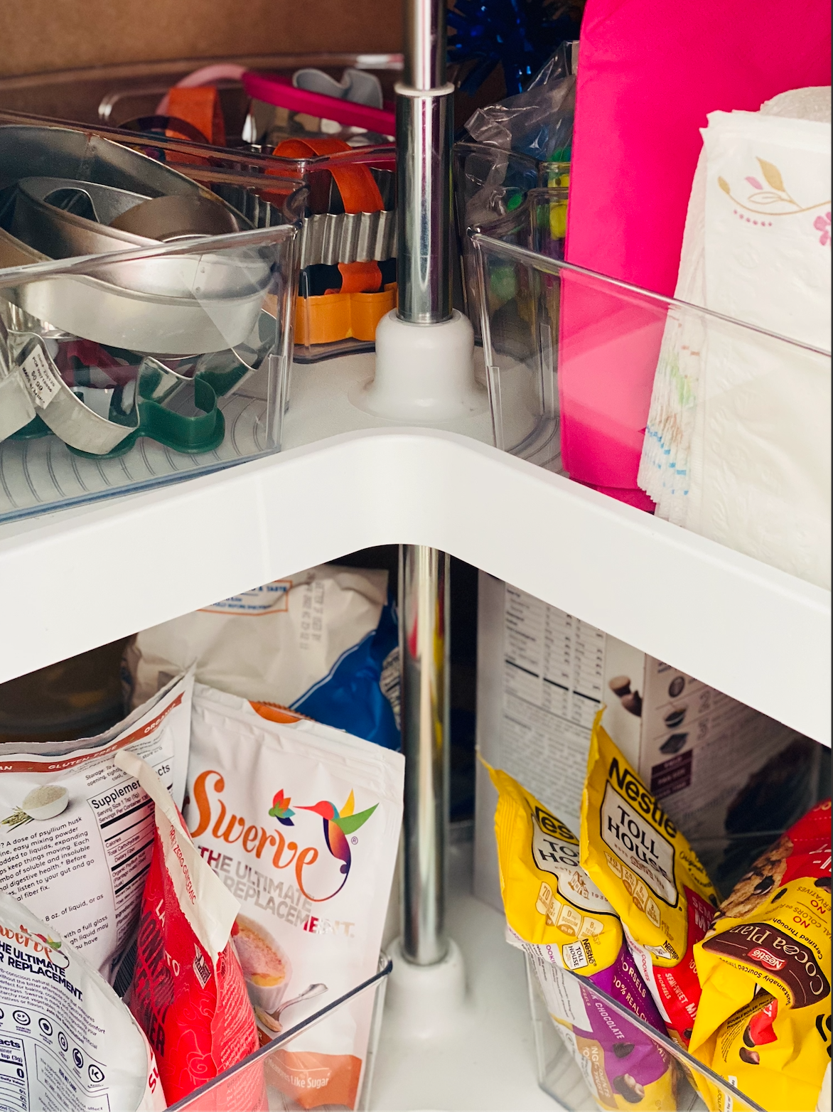 IHeart Organizing: Organized Kitchen Corner Cabinet with a DIY Lazy Susan