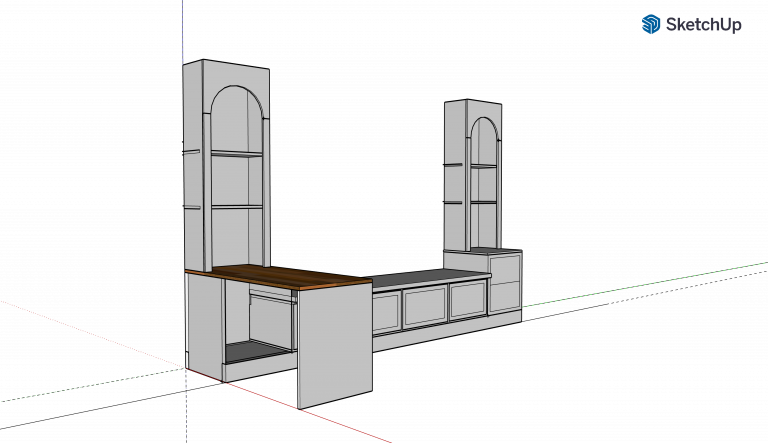 Built in Window Seat Plans with Bookshelves and Desk